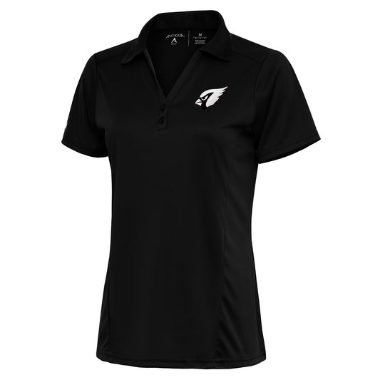 Women's Antigua Black Arizona Cardinals Metallic Logo Tribute Polo