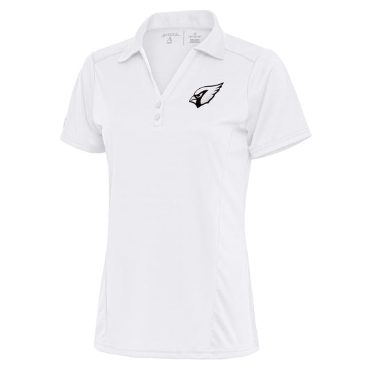 Women's Antigua White Arizona Cardinals Metallic Logo Tribute Polo