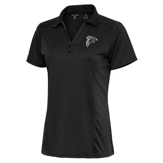 Women's Antigua Charcoal Atlanta Falcons Metallic Logo Tribute Polo