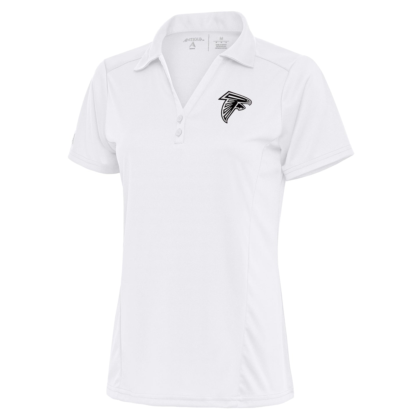 Women's Antigua White Atlanta Falcons Metallic Logo Tribute Polo