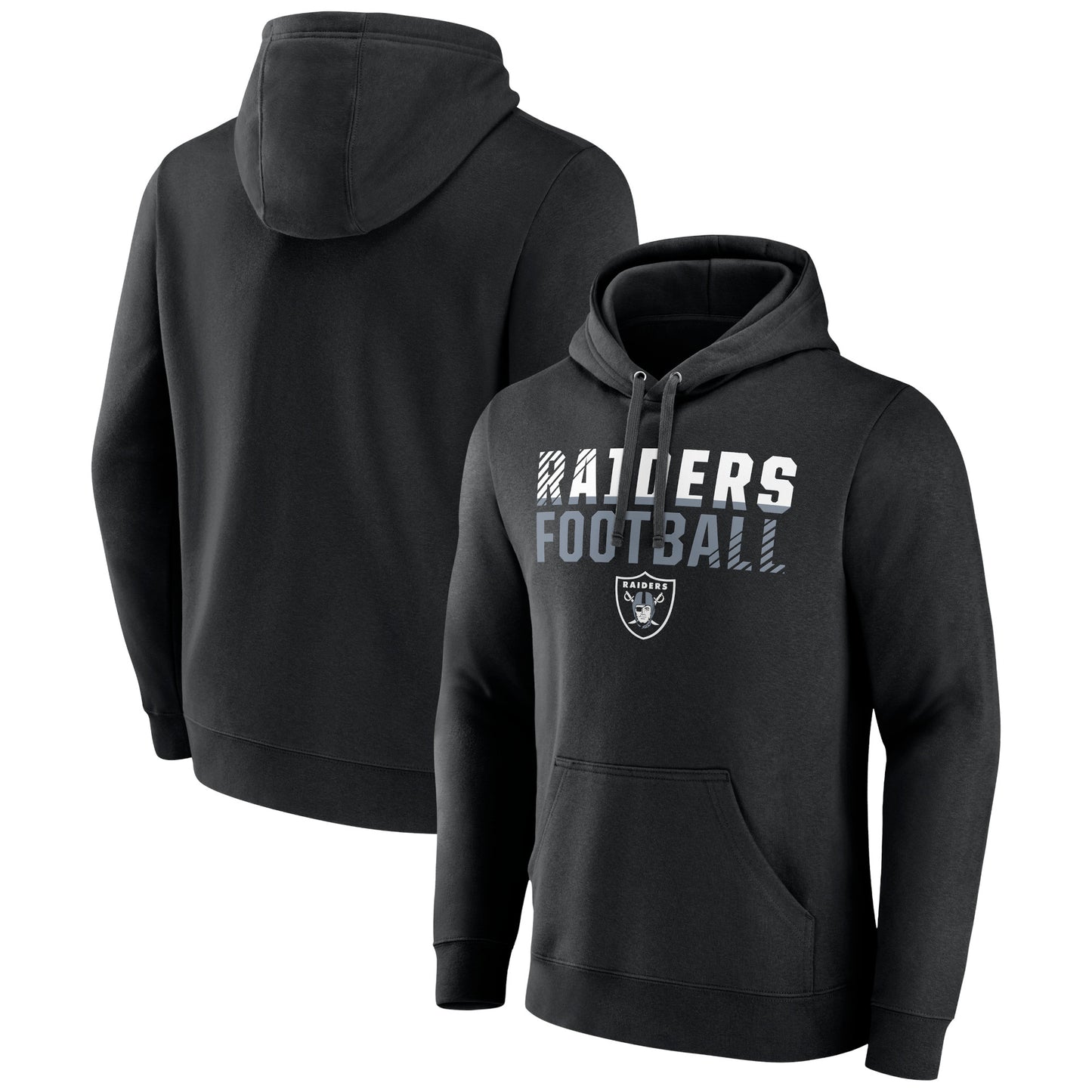 Men's Black Las Vegas Raiders Team Fade Out Fitted Pullover Hoodie