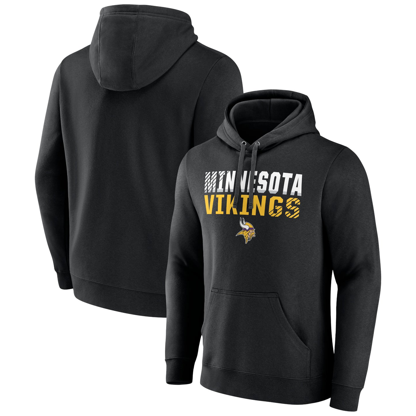 Men's Black Minnesota Vikings Team Fade Out Fitted Pullover Hoodie