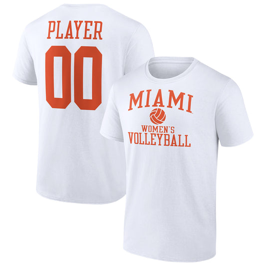 Men's White Miami Hurricanes Women's Volleyball Pick-A-Player NIL Gameday Tradition T-Shirt