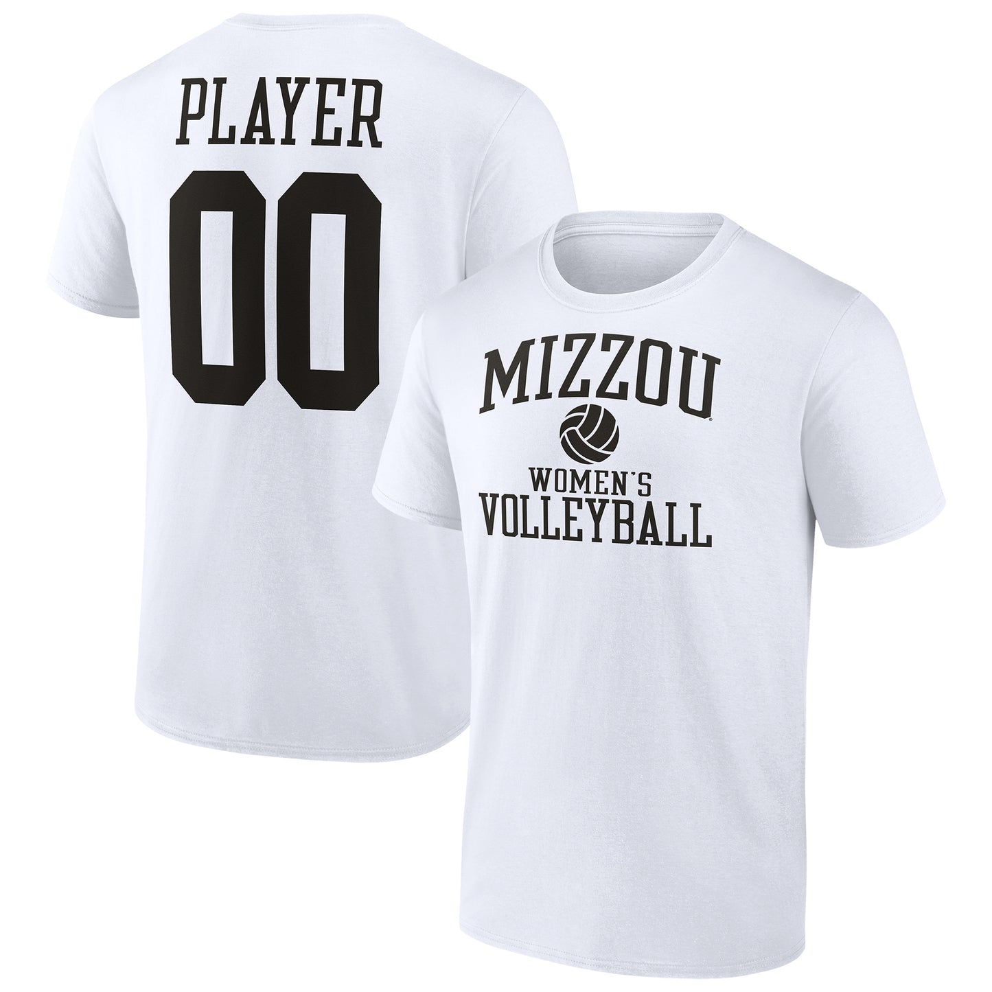 Men's White Missouri Tigers Women's Volleyball Pick-A-Player NIL Gameday Tradition T-Shirt