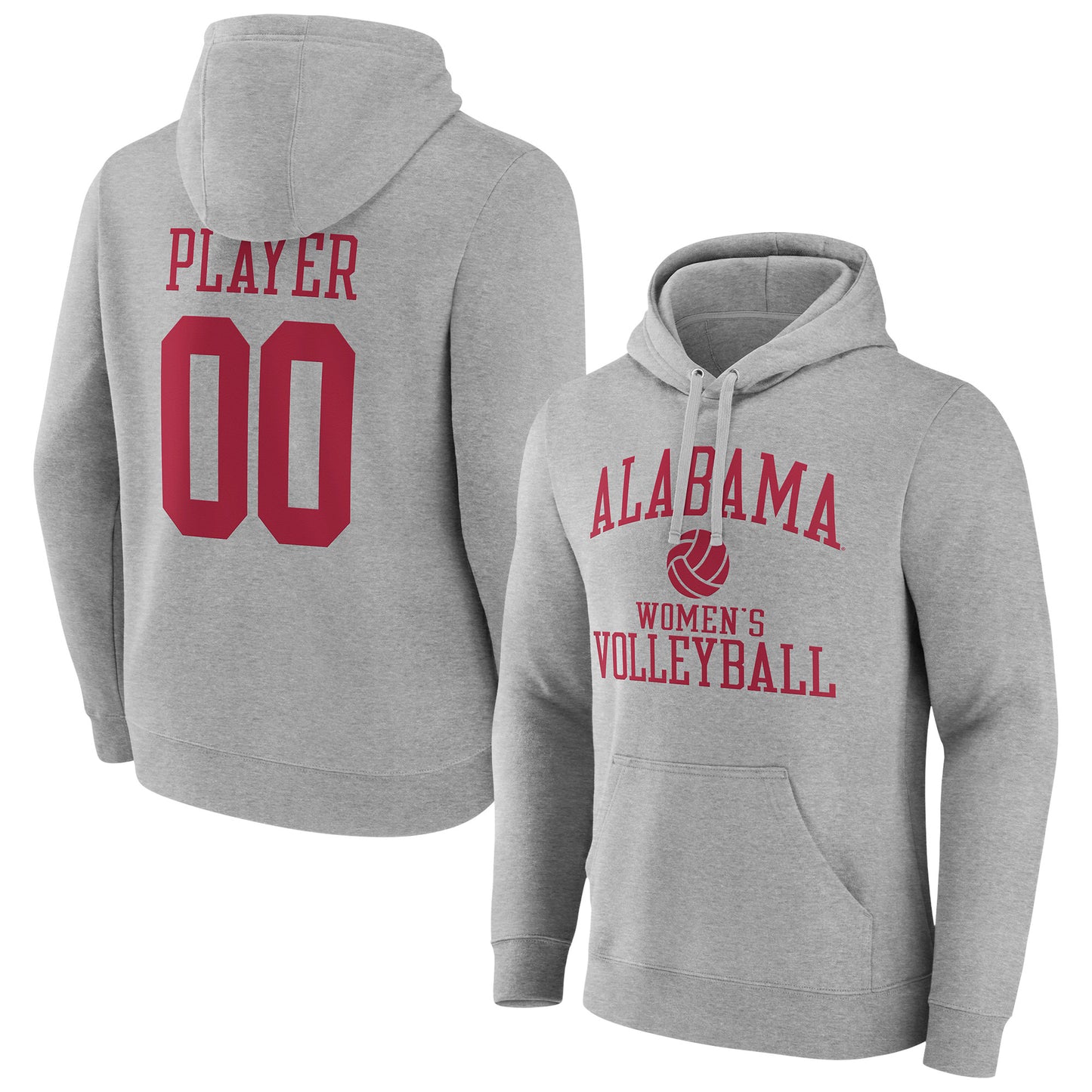 Men's Gray Alabama Crimson Tide Women's Volleyball Pick-A-Player NIL Gameday Tradition Pullover Hoodie