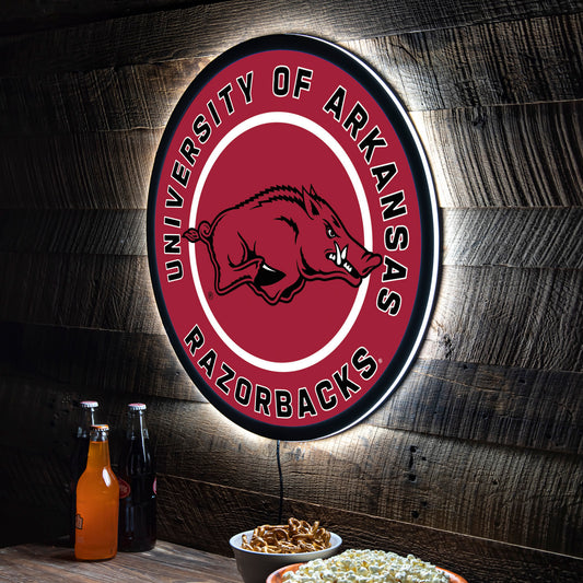 Arkansas Razorbacks LED XL Round Wall Décor