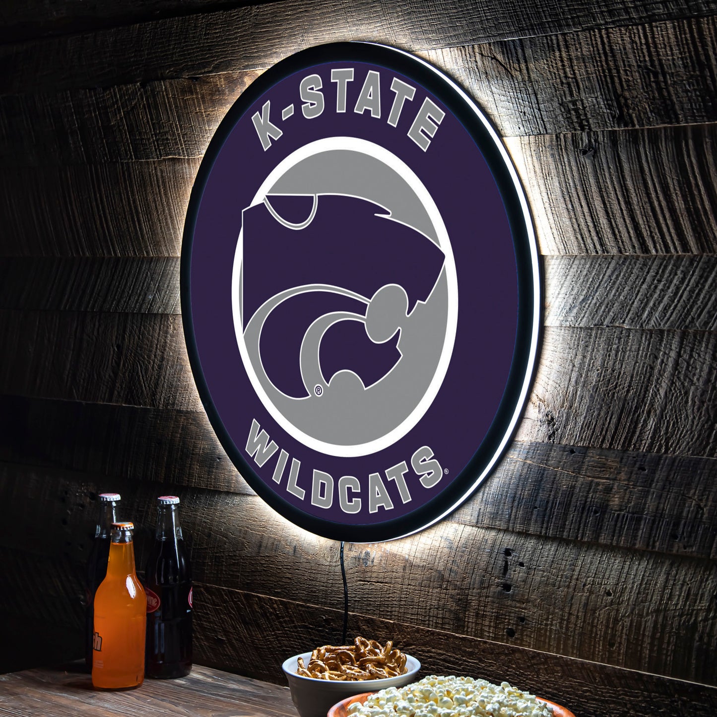 Kansas State Wildcats LED XL Round Wall Décor