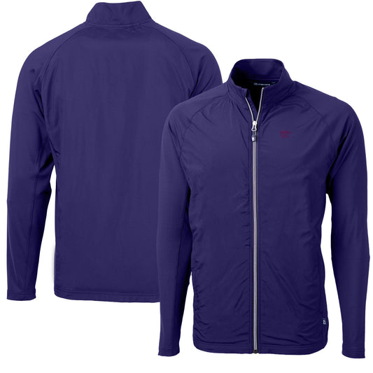 Men's Cutter & Buck Purple Kansas State Wildcats Adapt Eco Knit Hybrid Recycled Full-Zip Jacket