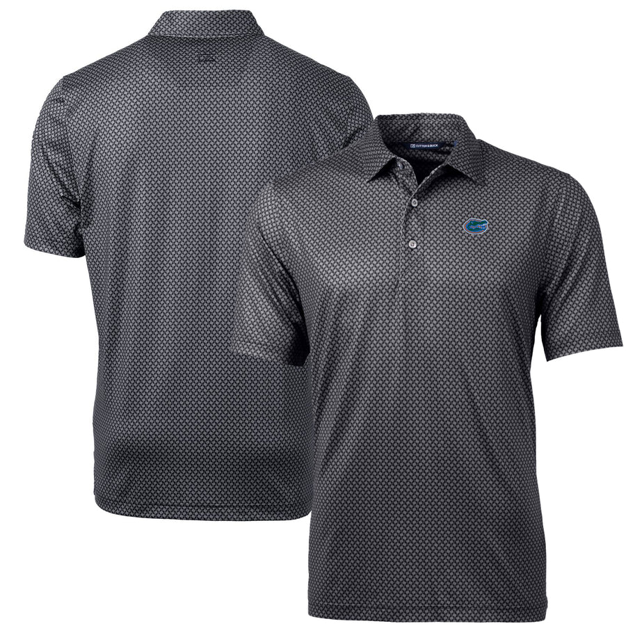 Men's Cutter & Buck Black Florida Gators Pike Banner Print Polo