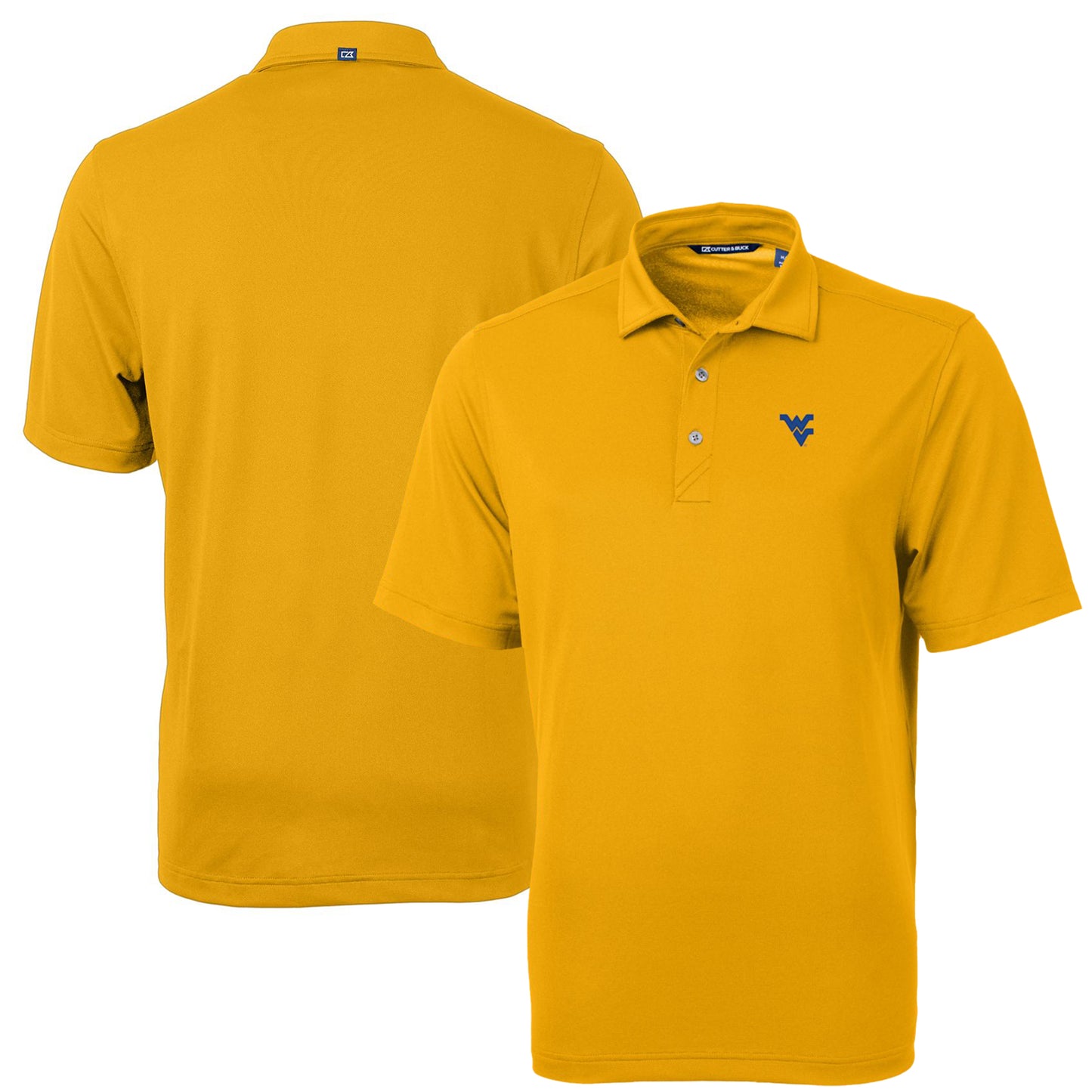 Men's Cutter & Buck Gold West Virginia Mountaineers Virtue Eco Pique Recycled Polo