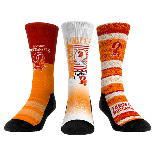 Unisex Rock Em Socks Tampa Bay Buccaneers Throwback Three-Pack Crew Sock Set