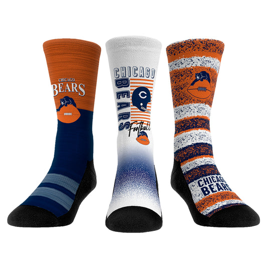 Youth Rock Em Socks Chicago Bears Throwback Three-Pack Crew Sock Set