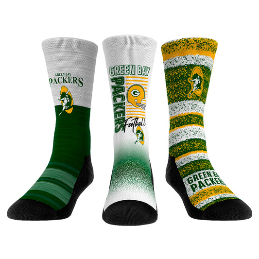 Youth Rock Em Socks Green Bay Packers Throwback Three-Pack Crew Sock Set