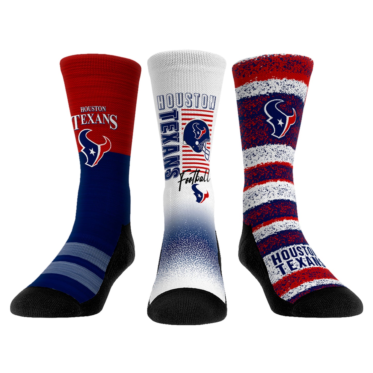 Youth Rock Em Socks Houston Texans Throwback Three-Pack Crew Sock Set