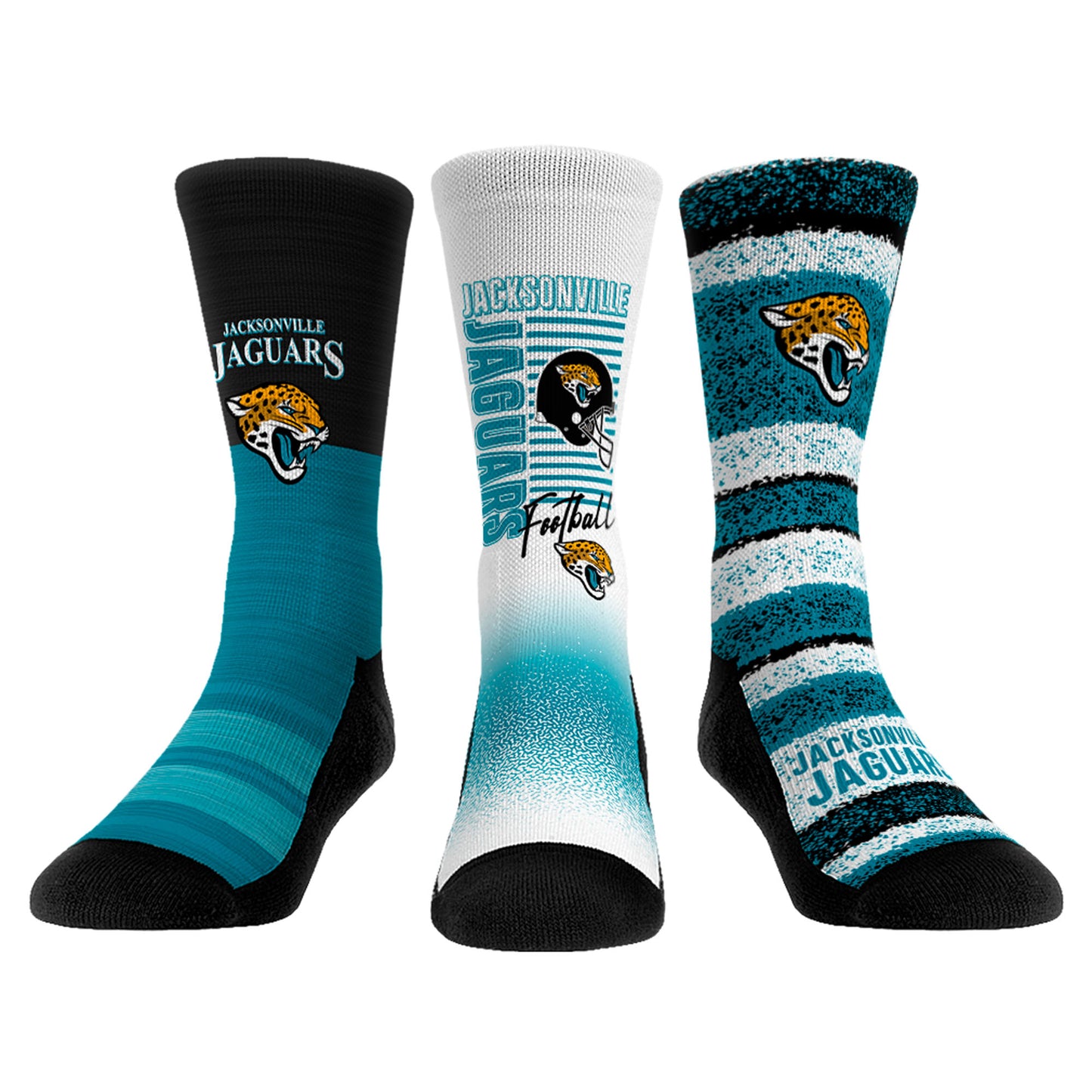 Youth Rock Em Socks Jacksonville Jaguars Throwback Three-Pack Crew Sock Set