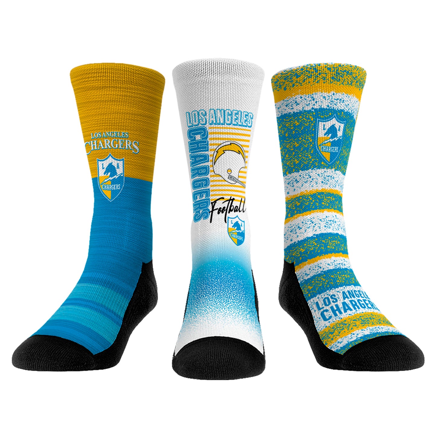 Youth Rock Em Socks Los Angeles Chargers Throwback Three-Pack Crew Sock Set