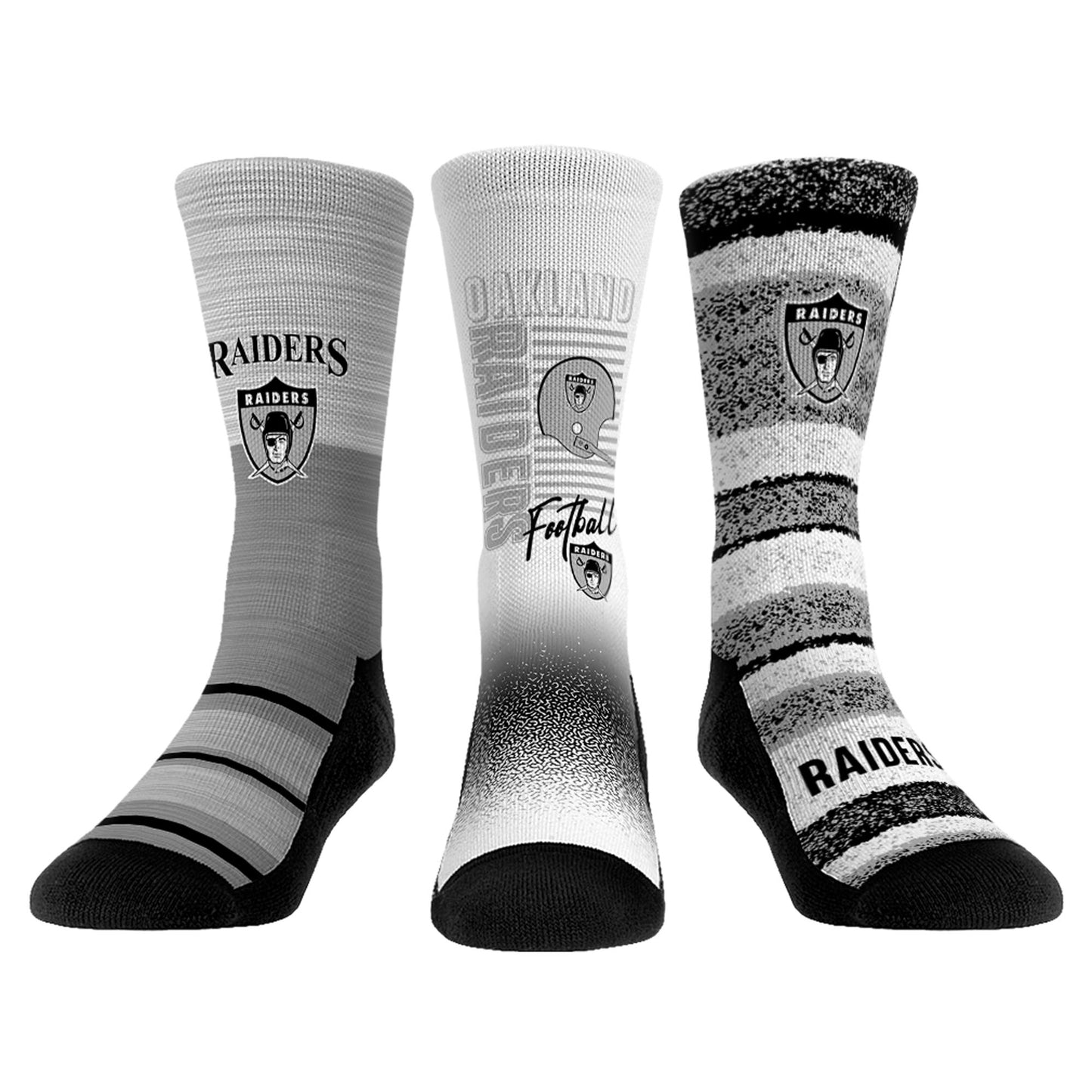 Youth Rock Em Socks Las Vegas Raiders Throwback Three-Pack Crew Sock Set