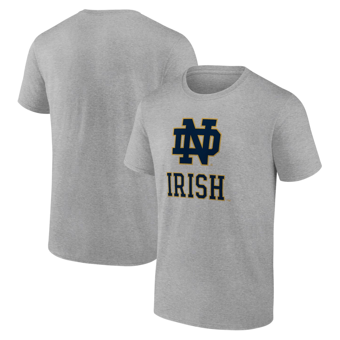 Men's Heather Gray Notre Dame Fighting Irish Logo T-Shirt