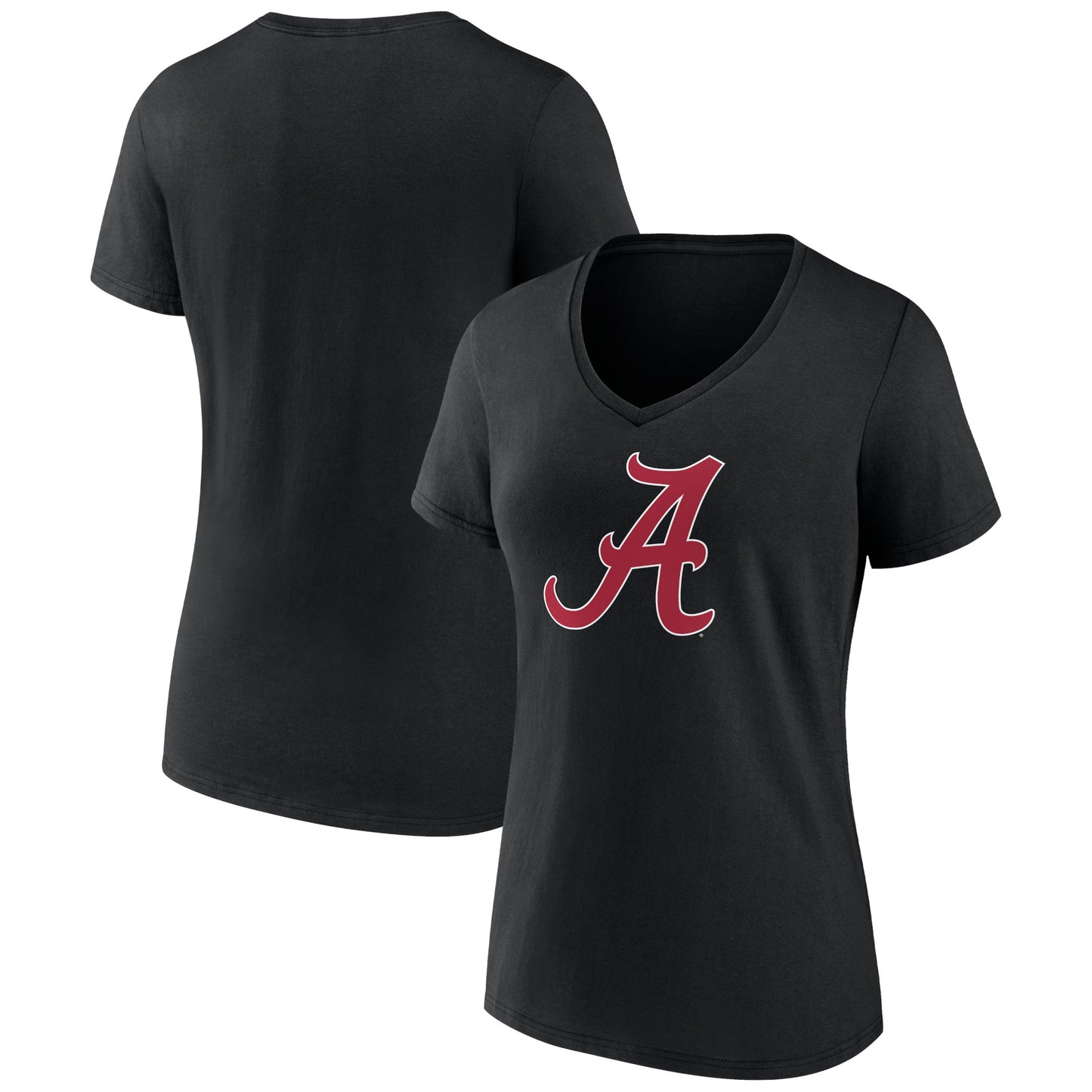 Women's Black Alabama Crimson Tide Team Logo V-Neck T-Shirt