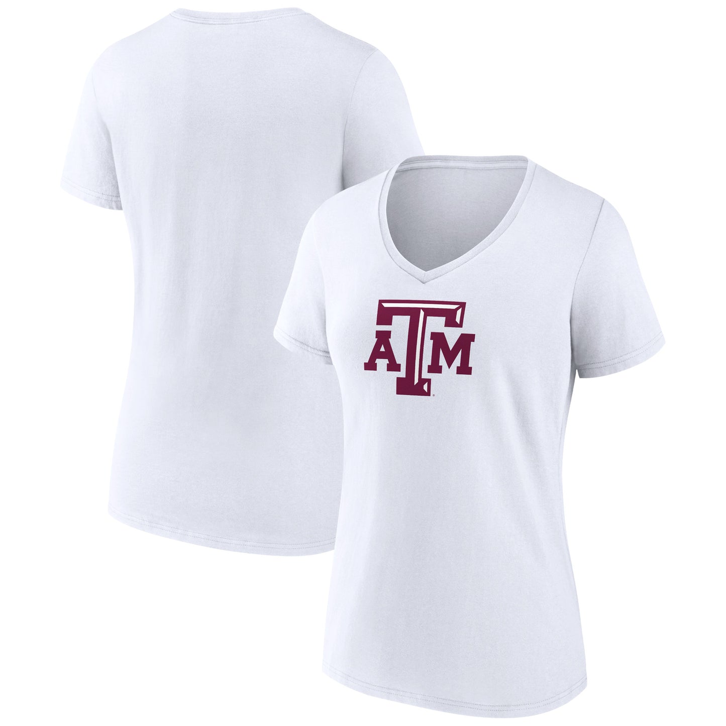 Women's White Texas A&M Aggies Team Logo V-Neck T-Shirt