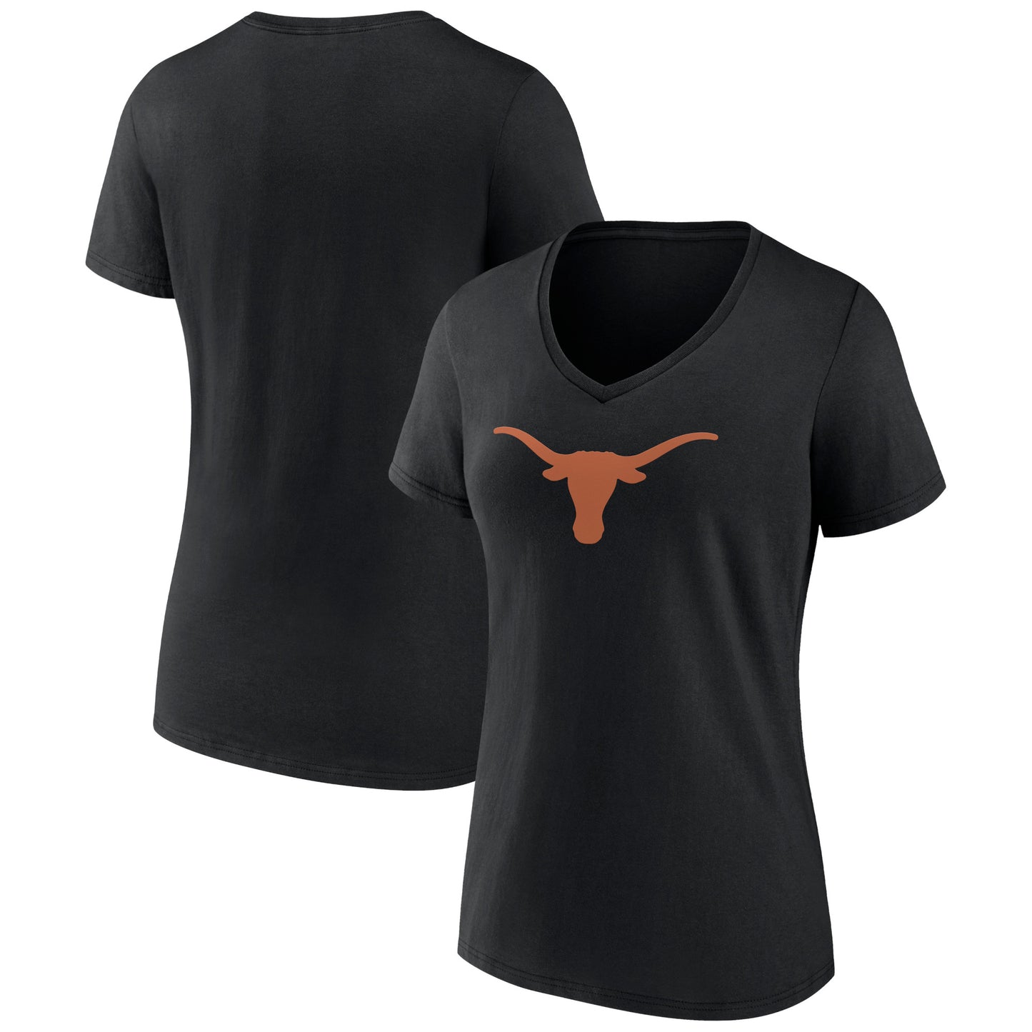 Women's Black Texas Longhorns Team Logo V-Neck T-Shirt