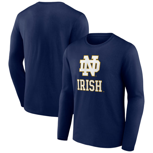 Men's Navy Notre Dame Fighting Irish Logo Long Sleeve T-Shirt