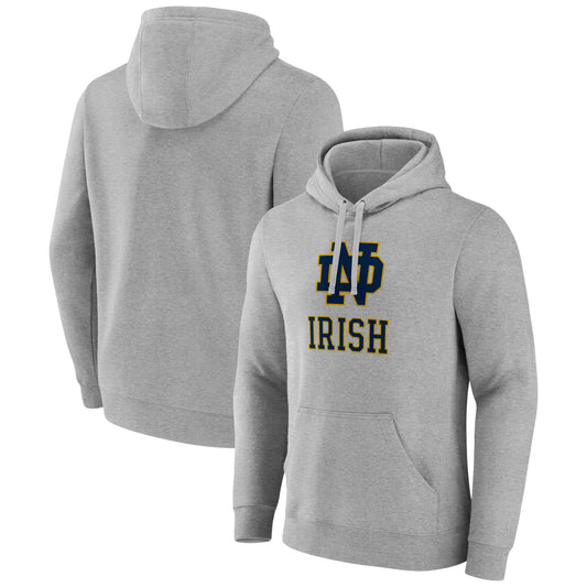 Men's Gray Notre Dame Fighting Irish Logo Pullover Hoodie