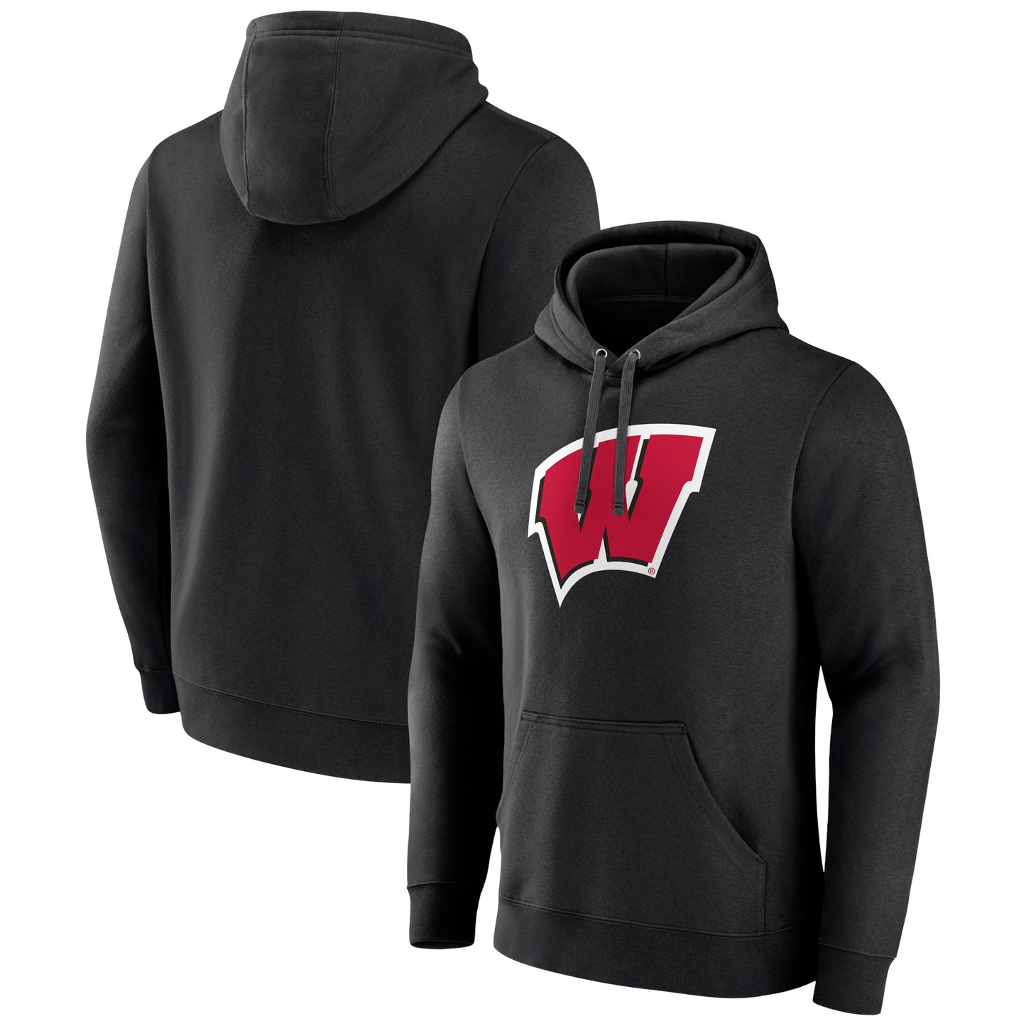 Men's Black Wisconsin Badgers Logo Pullover Hoodie