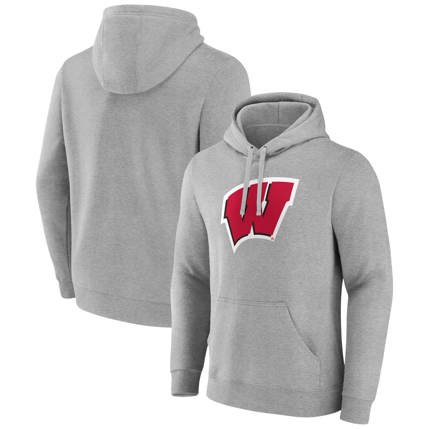 Men's Gray Wisconsin Badgers Logo Pullover Hoodie