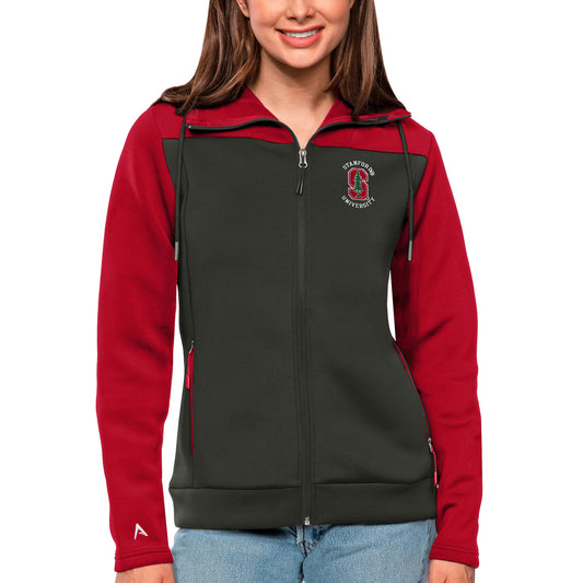 Women's Antigua Cardinal/Charcoal Stanford Cardinal Protect Full-Zip Jacket