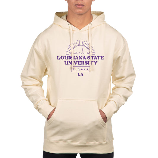 Men's Uscape Apparel Cream LSU Tigers Standard Hoodie