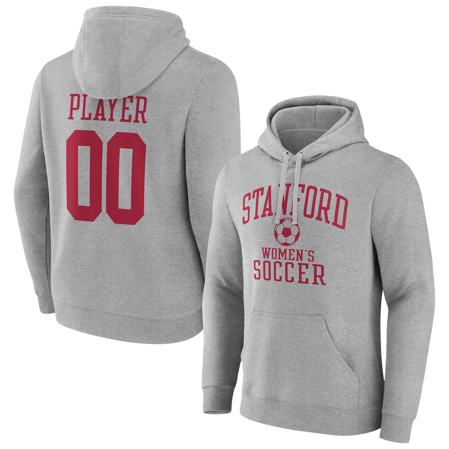 Men's  Gray Stanford Cardinal Women's Soccer Pick-A-Player NIL Gameday Tradition Pullover Hoodie