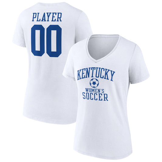 Women's  White Kentucky Wildcats Women's Soccer Pick-A-Player NIL Gameday Tradition V-Neck T-Shirt