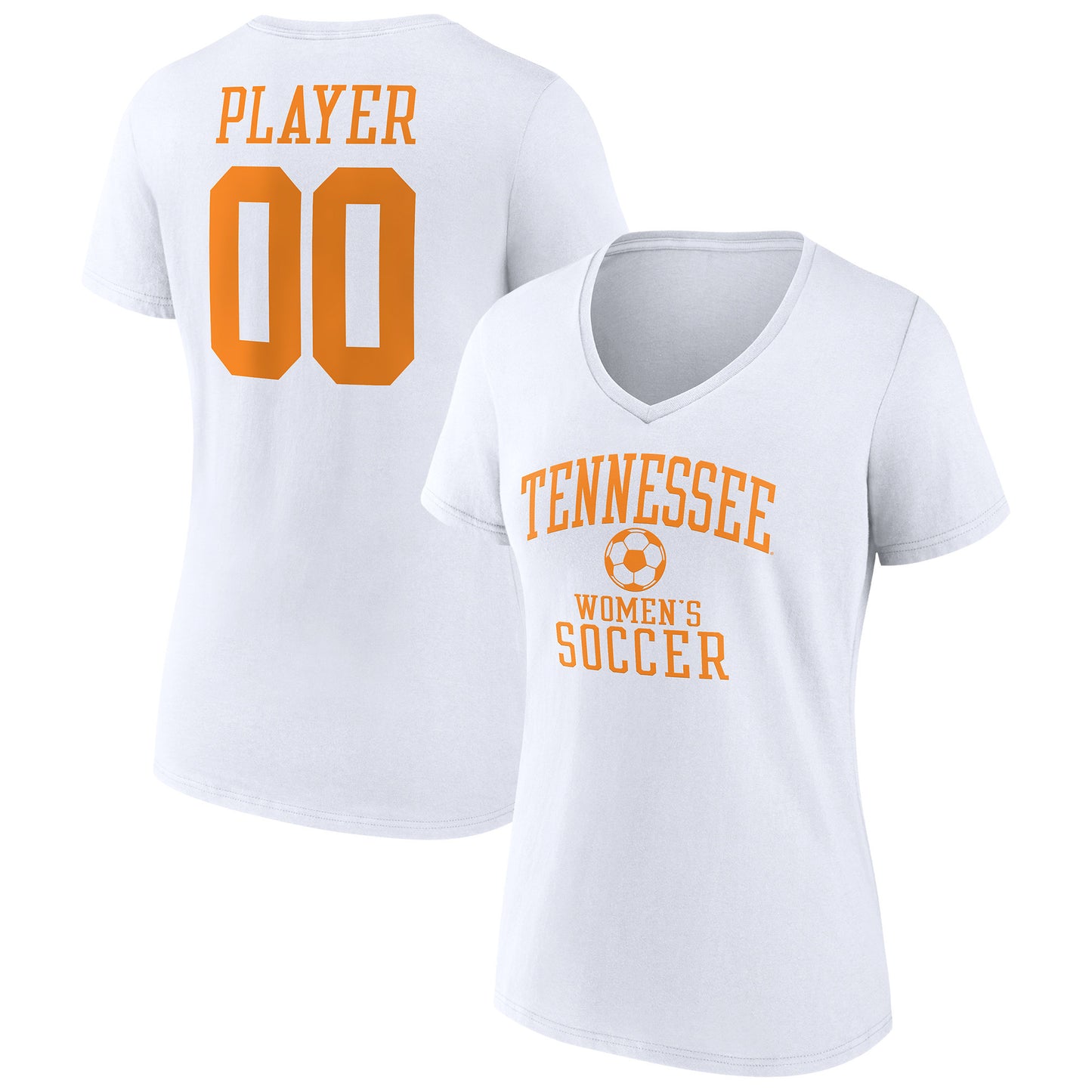 Women's  White Tennessee Volunteers Women's Soccer Pick-A-Player NIL Gameday Tradition V-Neck T-Shirt