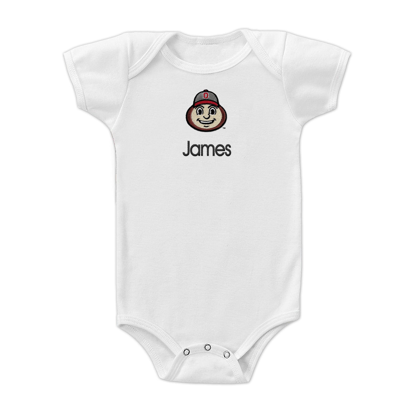 Newborn & Infant Chad & Jake White Ohio State Buckeyes Personalized Bodysuit