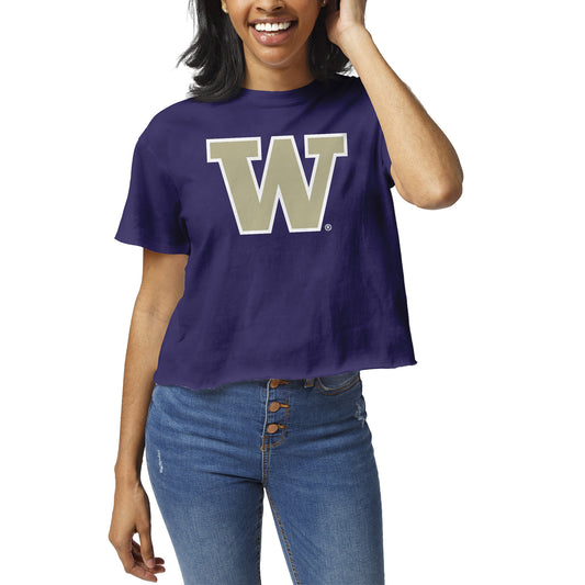 Women's League Collegiate Wear Purple Washington Huskies Clothesline Crop T-Shirt