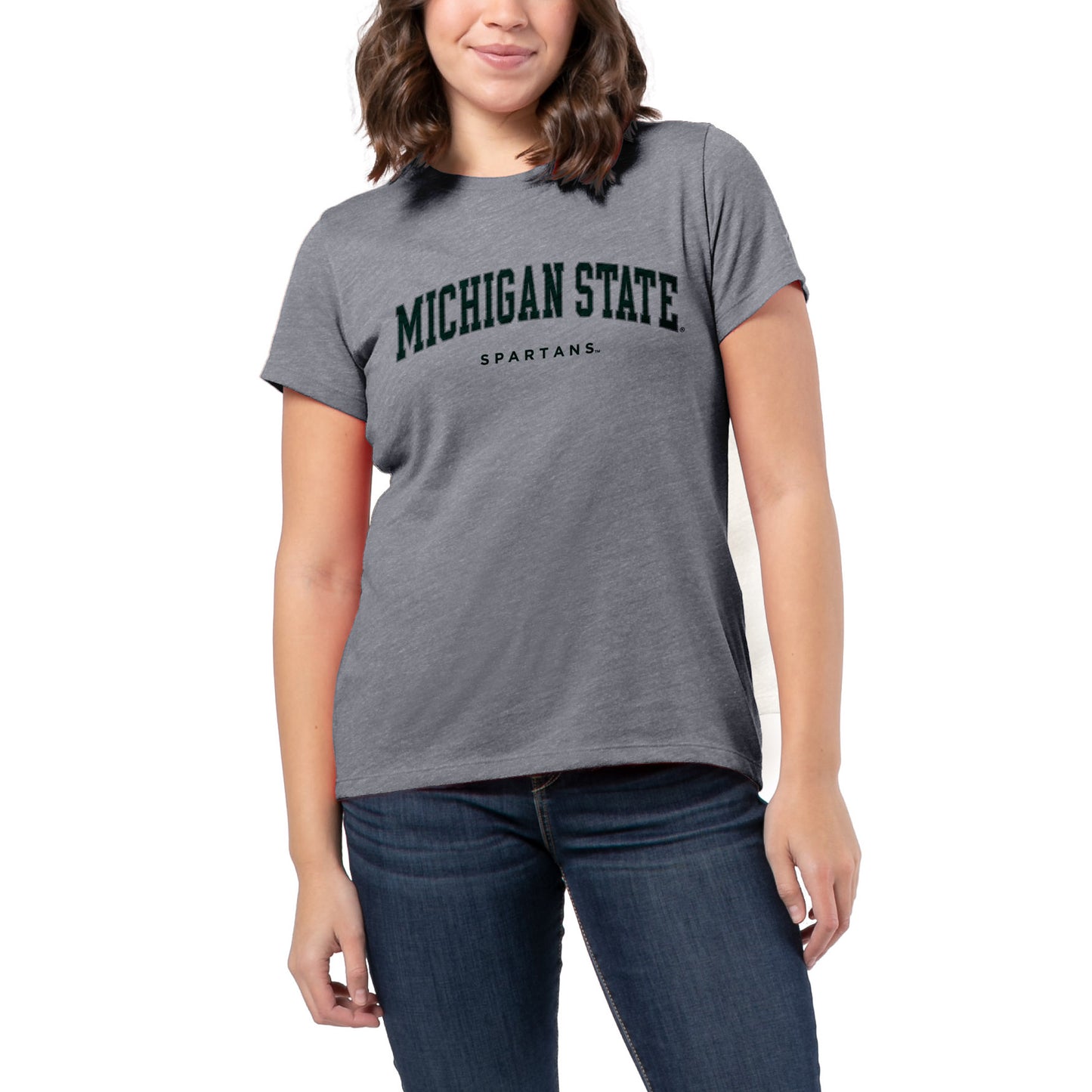 Women's League Collegiate Wear Heather Gray Michigan State Spartans Intramural Classic T-Shirt