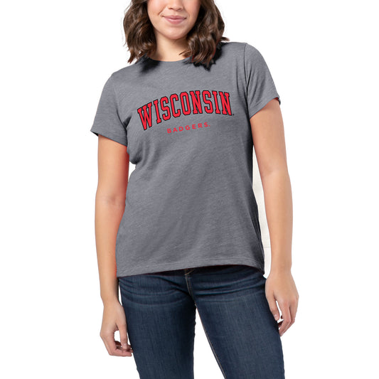 Women's League Collegiate Wear Heather Gray Wisconsin Badgers Intramural Classic T-Shirt