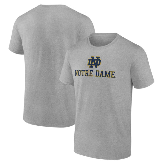 Men's Heather Gray Notre Dame Fighting Irish Lockup Team T-Shirt