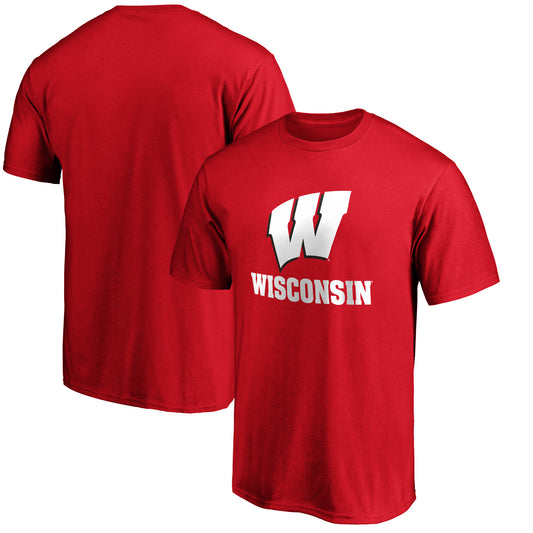 Men's Red Wisconsin Badgers Lockup Team T-Shirt