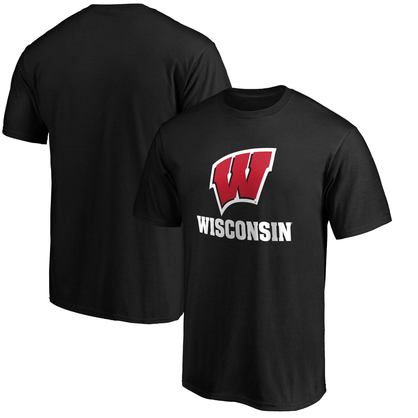 Men's Black Wisconsin Badgers Lockup Team T-Shirt