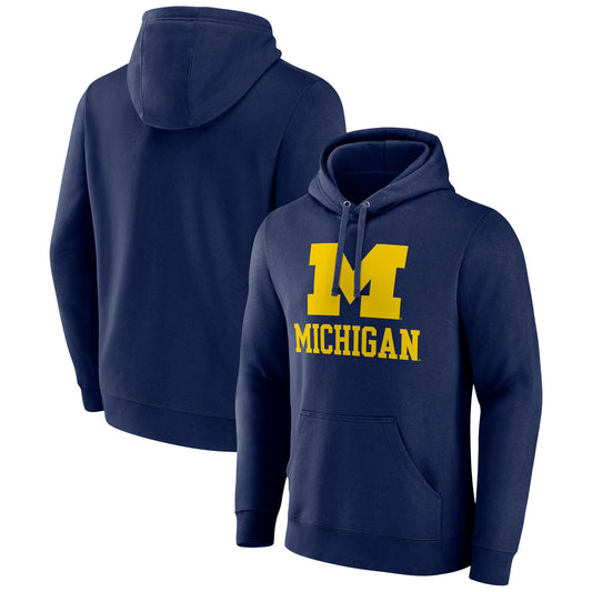 Men's Navy Michigan Wolverines Lockup Team Pullover Hoodie