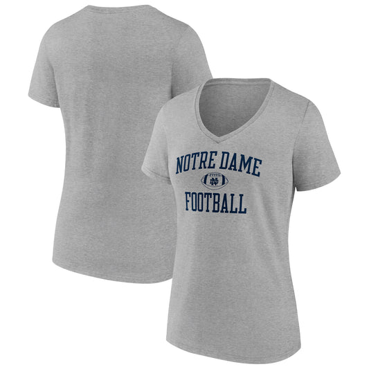 Women's Gray Notre Dame Fighting Irish First Sprint Team V-Neck T-Shirt