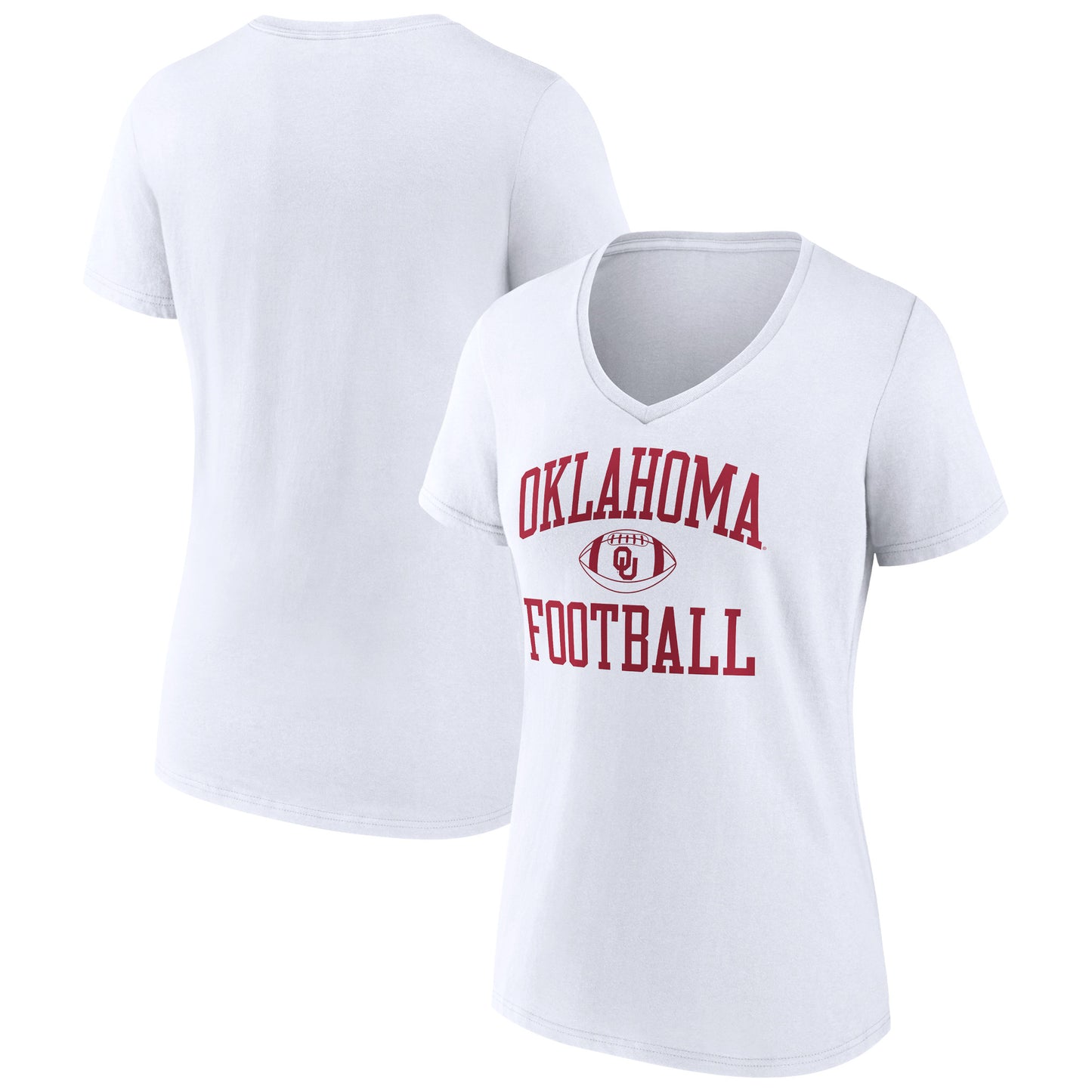 Women's White Oklahoma Sooners First Sprint Team V-Neck T-Shirt