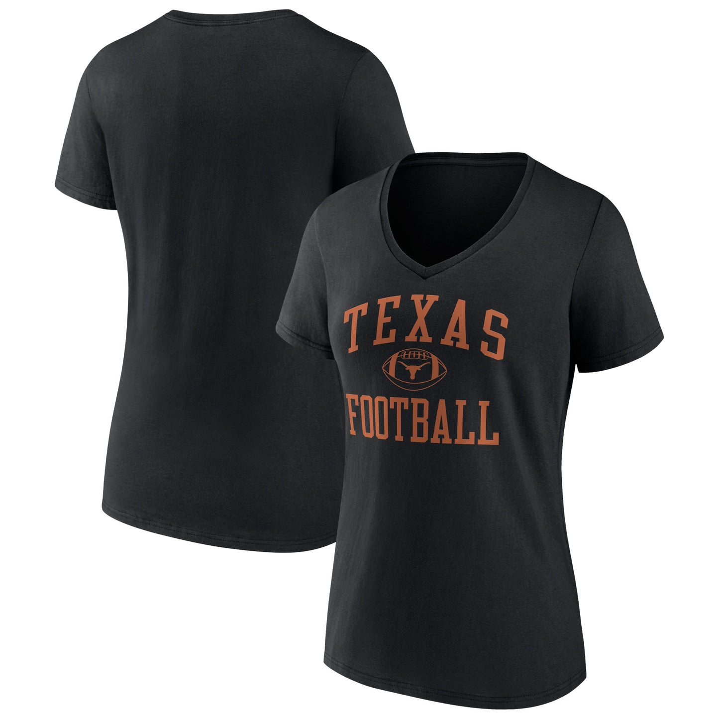 Women's Black Texas Longhorns First Sprint Team V-Neck T-Shirt