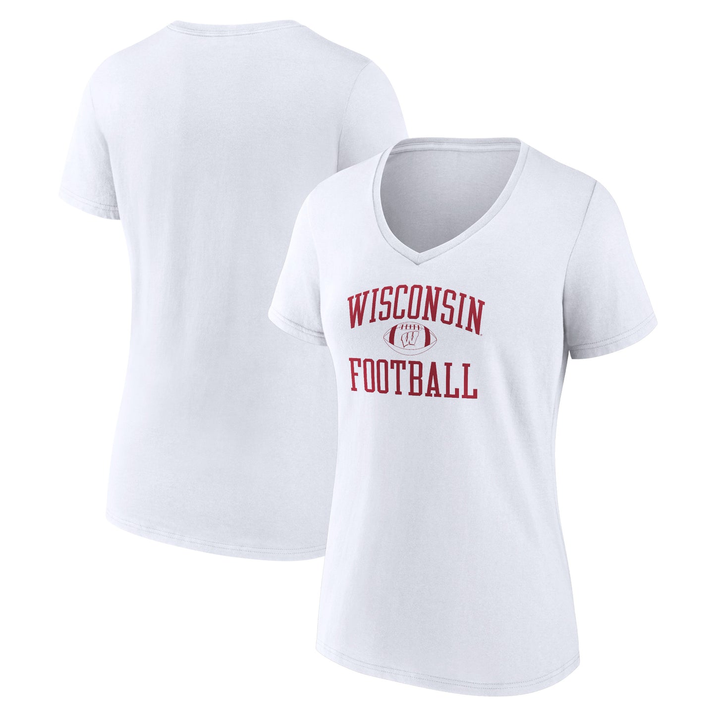 Women's White Wisconsin Badgers First Sprint Team V-Neck T-Shirt