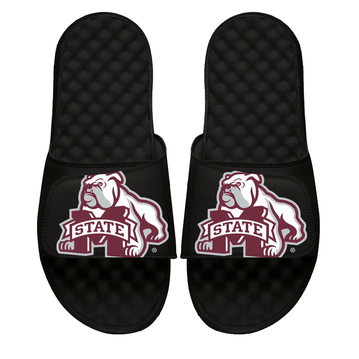 Unisex ISlide Black Mississippi State Bulldogs Blown Up Mascot Slide Sandals