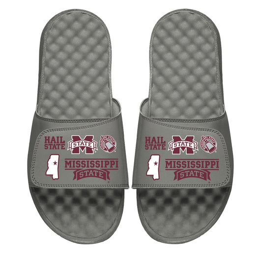 Unisex ISlide Gray Mississippi State Bulldogs Collage Slide Sandals