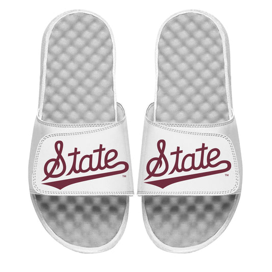 Unisex ISlide White Mississippi State Bulldogs Wordmark Slide Sandals