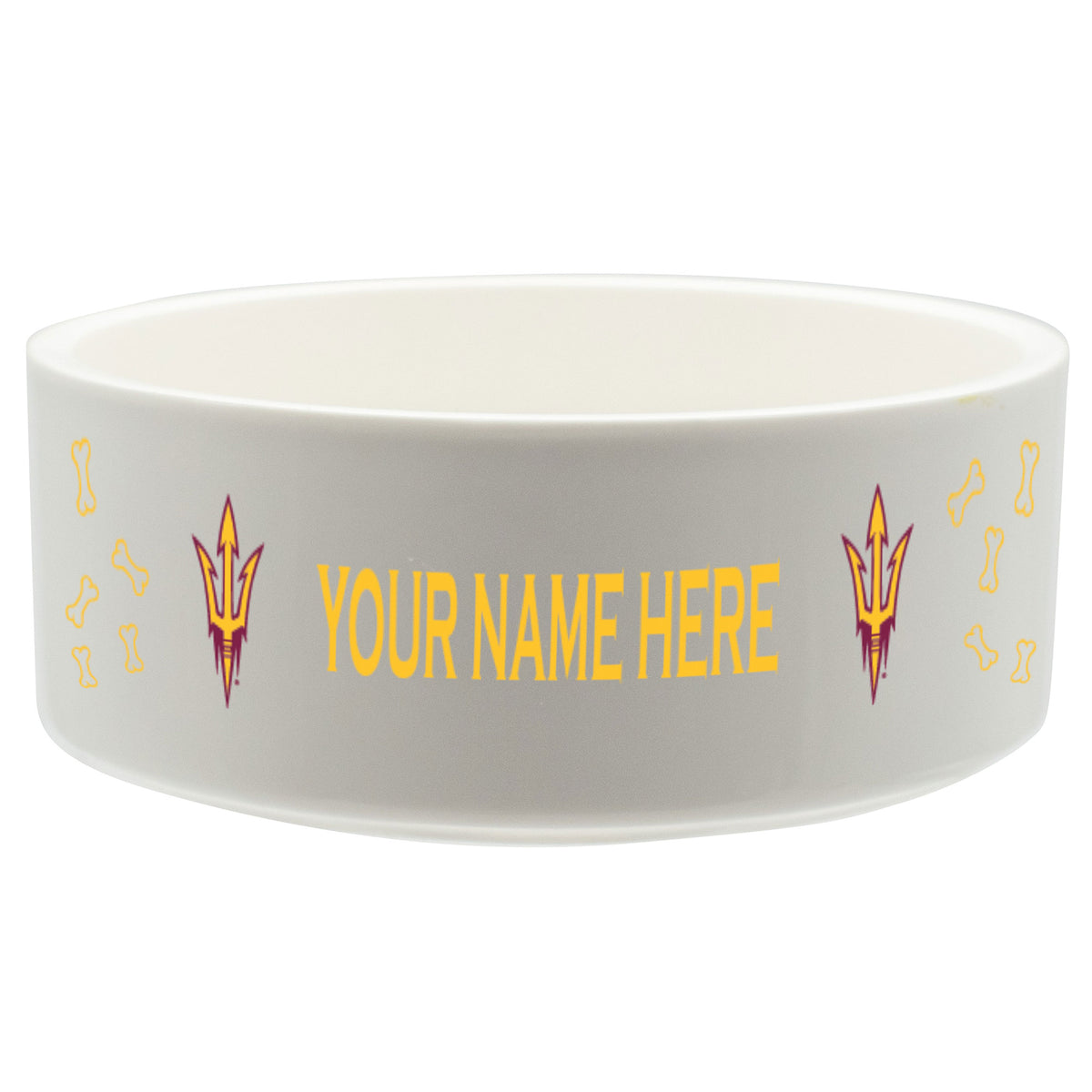 White Arizona State Sun Devils 20oz. Personalized Pet Bowl